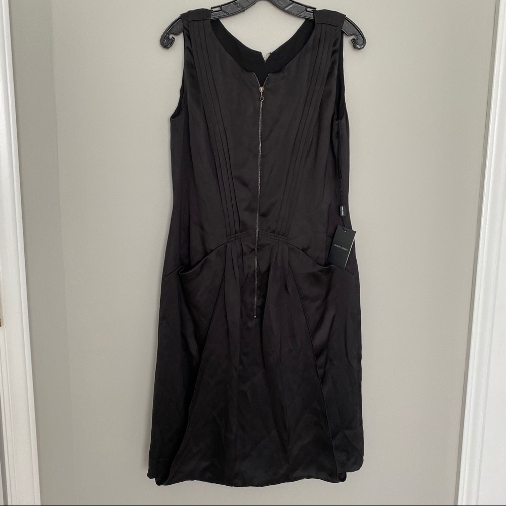 NWT⭐️ Giorgio Armani 100% Silk Black Pocket Dress